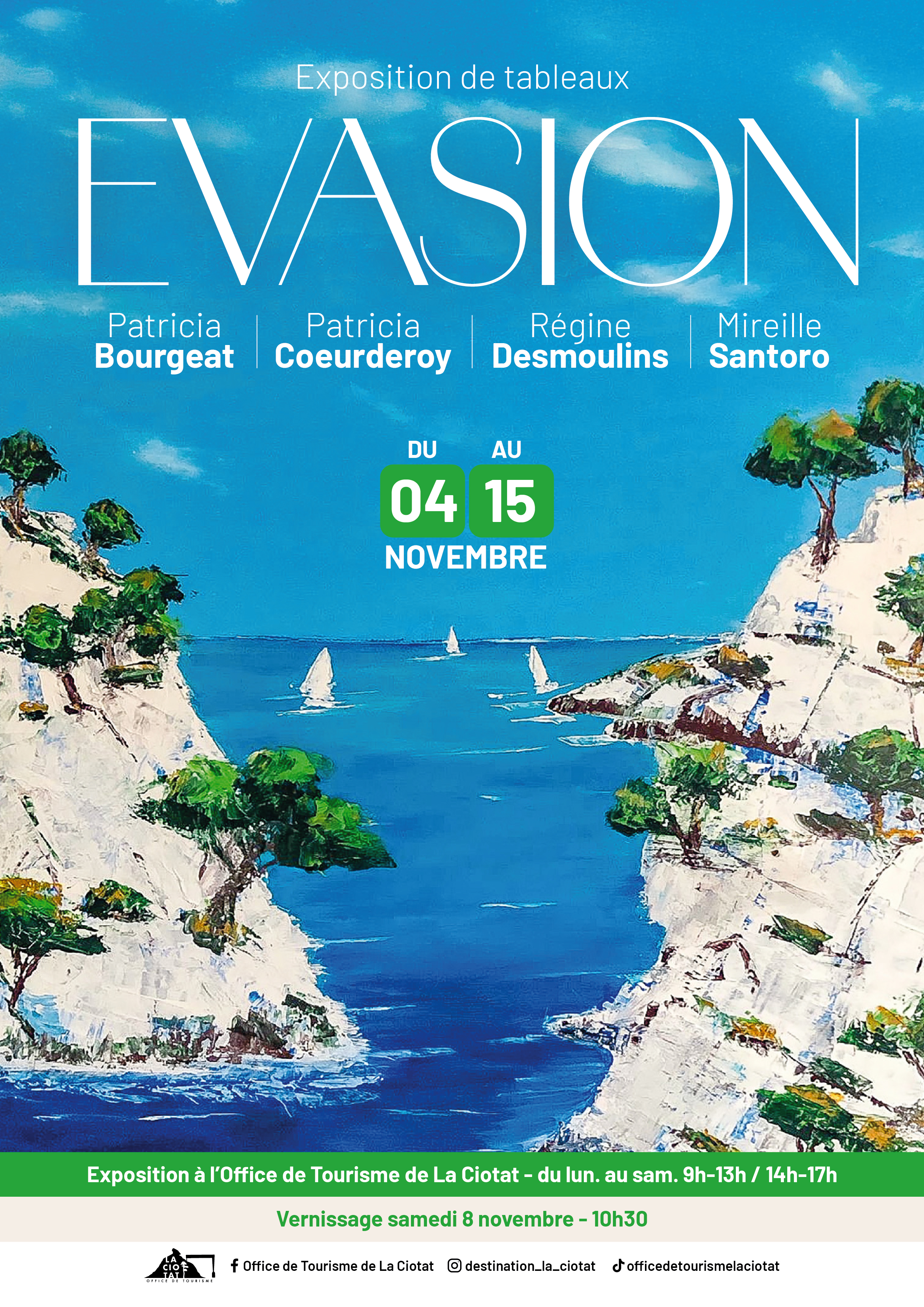 Exposition de peintures Evasion à l'Office de Tourisme de La Ciotat
