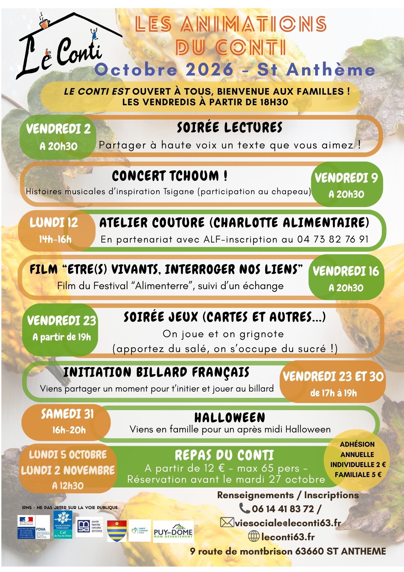 programme octobre 2026