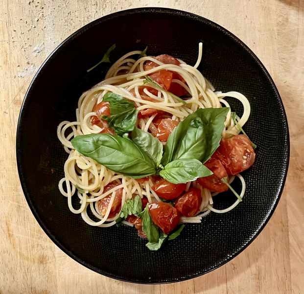 spaghetti petit tomate et basilique