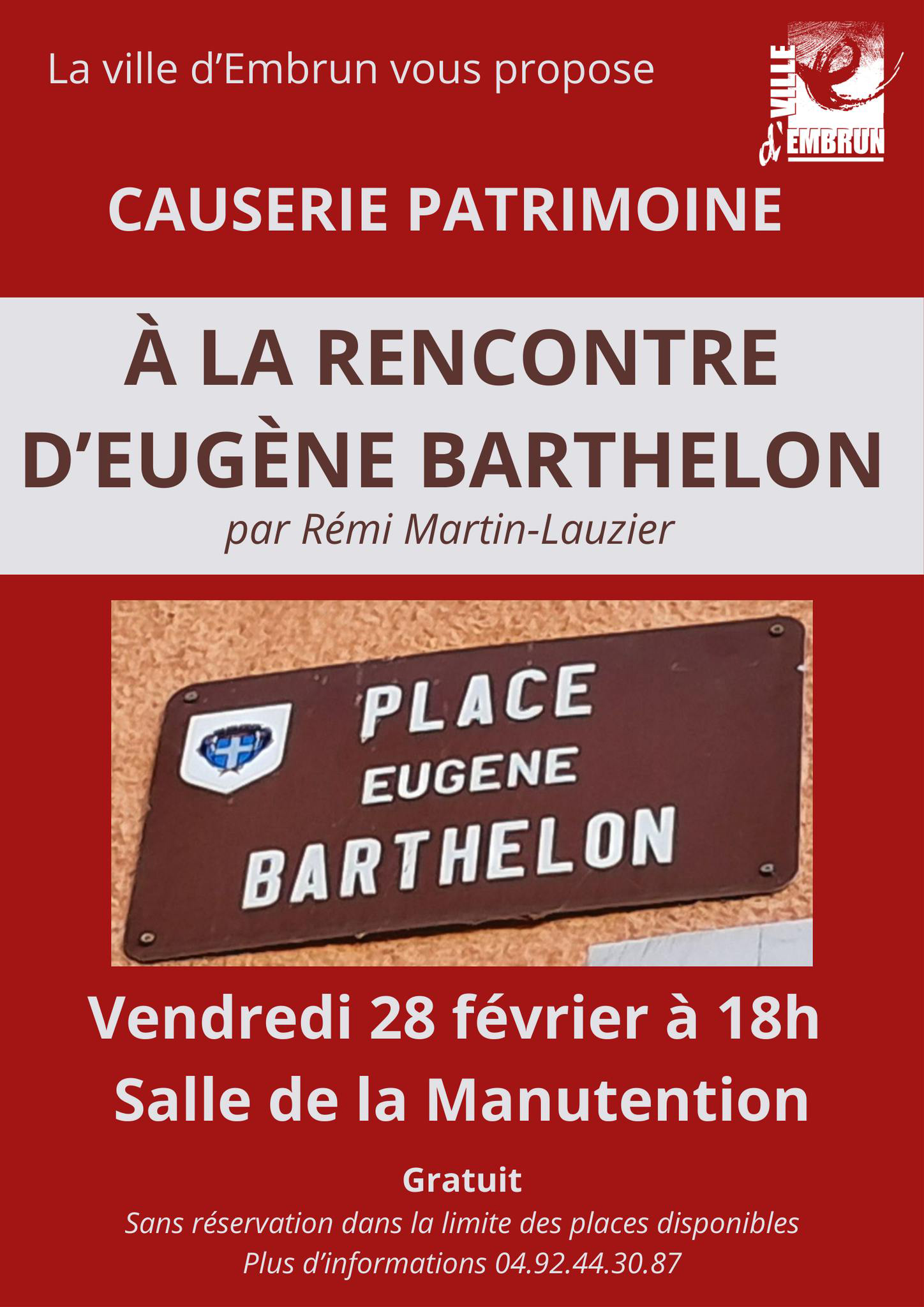 Causerie patrimoine : Eugène Barthelon_Embrun