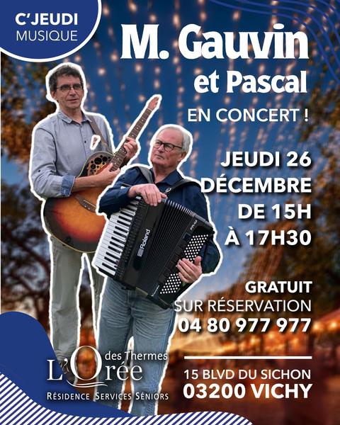 Concert Accordéon/Guitare M. Gauvin et Pascal