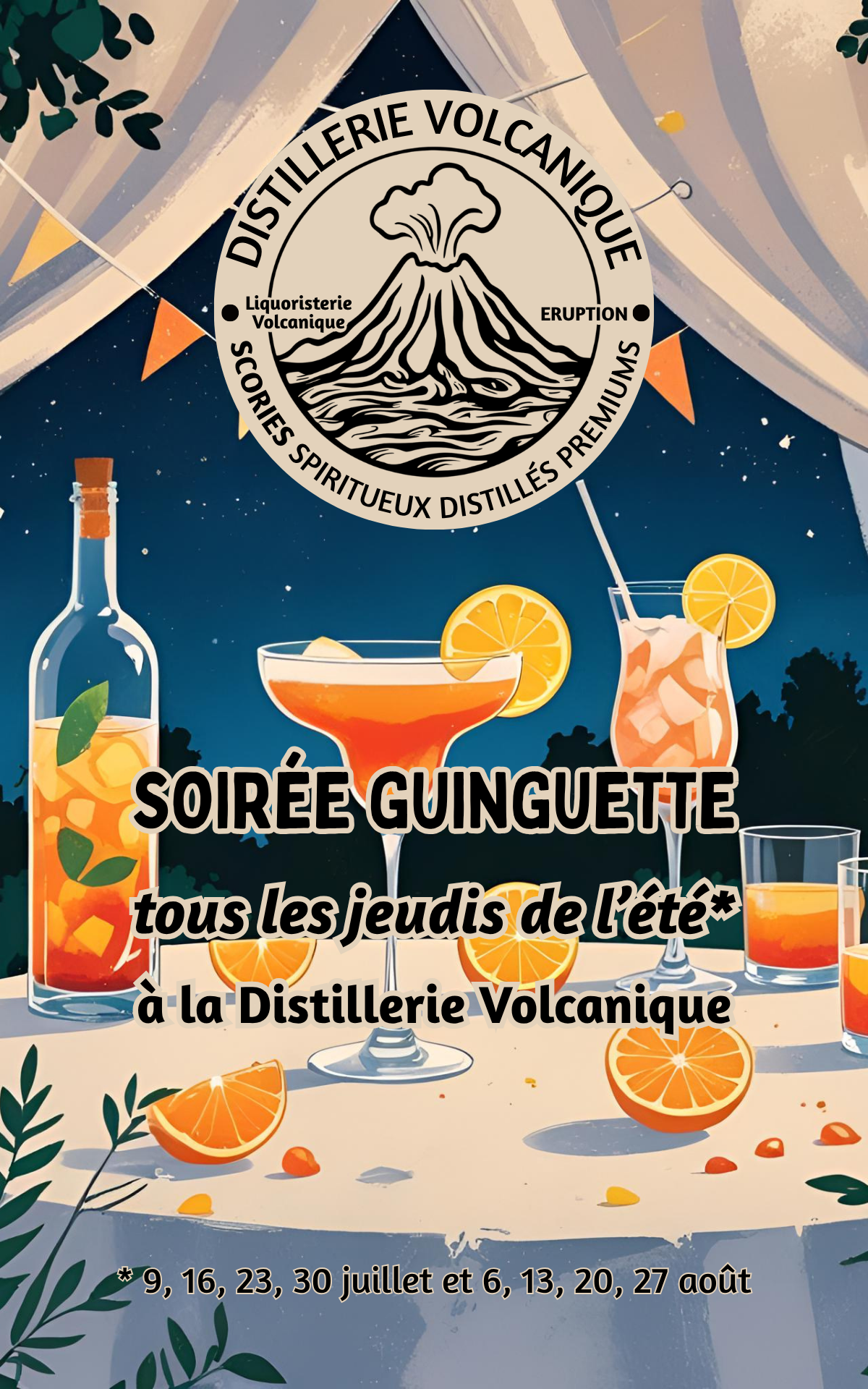 Guinguette estivale à la Distillerie Volcanique