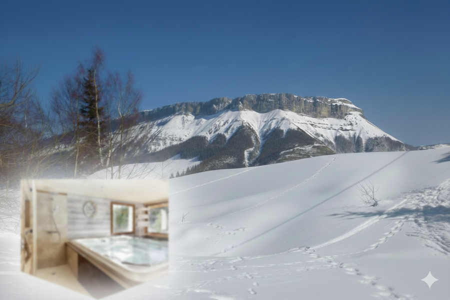 Raquettes et spa_La Féclaz