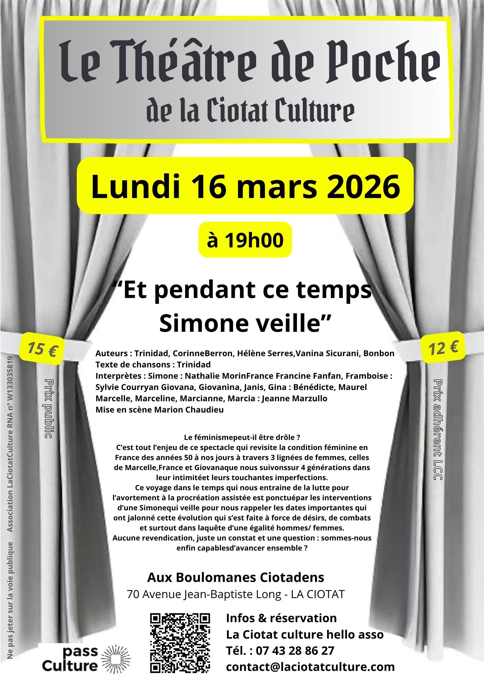 Théâtre de Poche - Et Pendant ce Temps Simone Veille