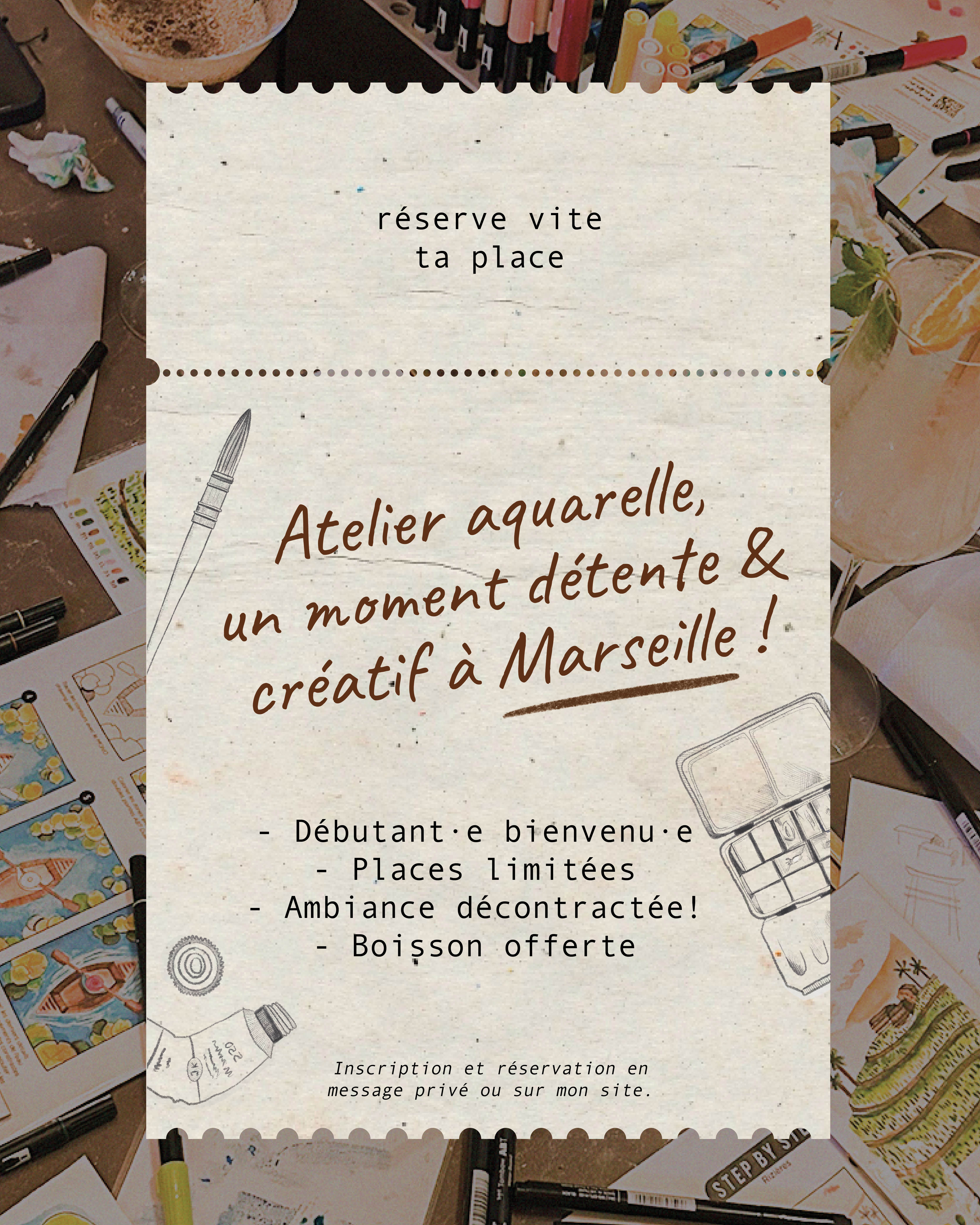 Cours Aquarelle Marseille | Paint Bar & Atelier Créatif