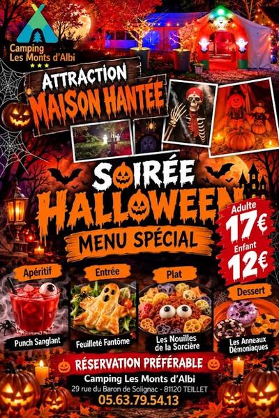 Menu spécial Halloween au Camping des Monts d'Albi