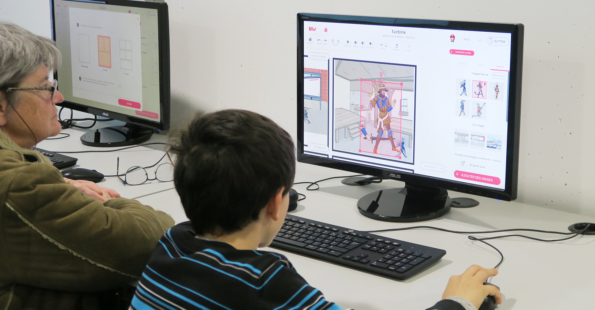 Un enfant crée sa BD en ligne