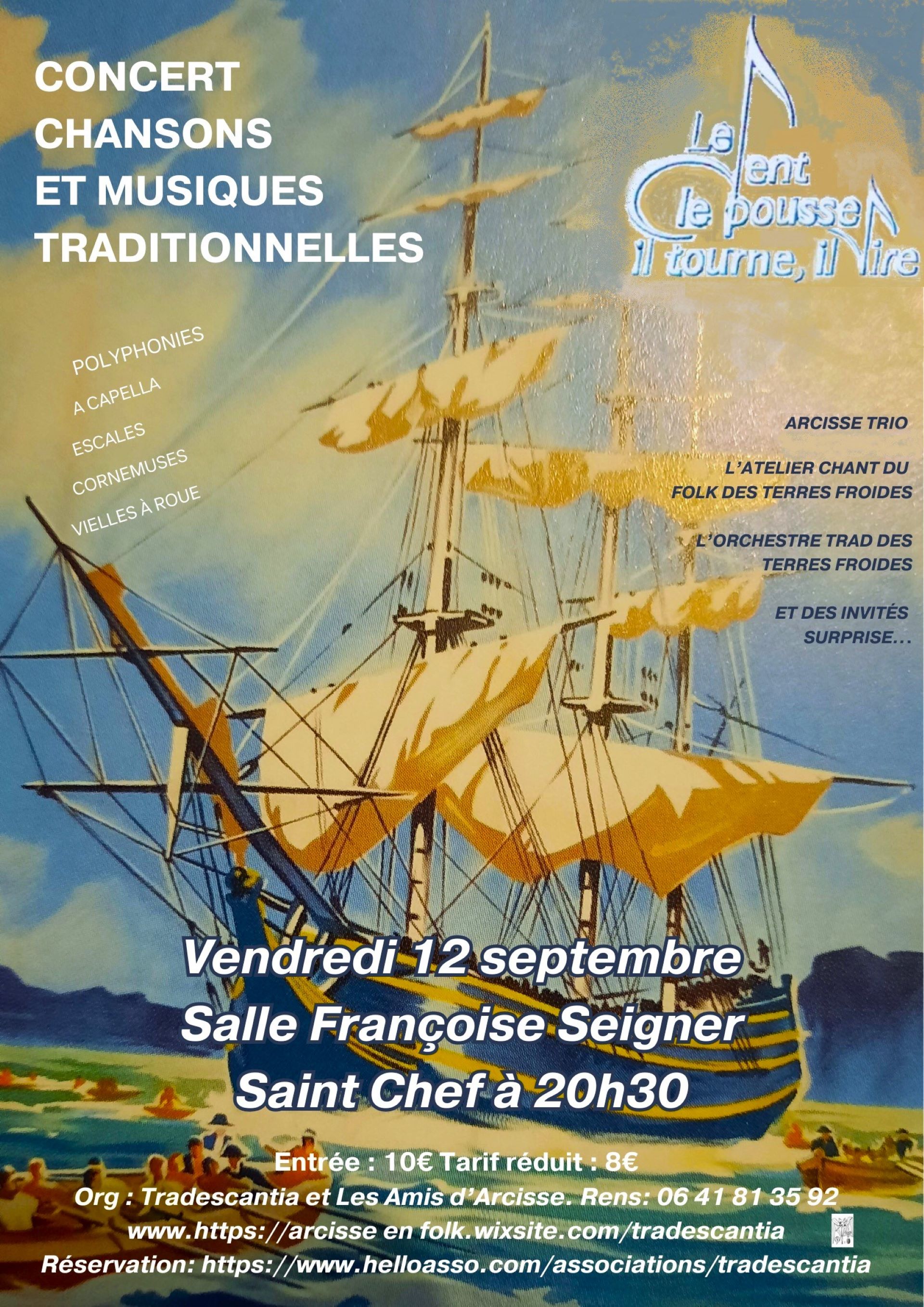 Arcisse en Folk - 10e édition : concert "Le vent, le pousse, il tourne,il vire…