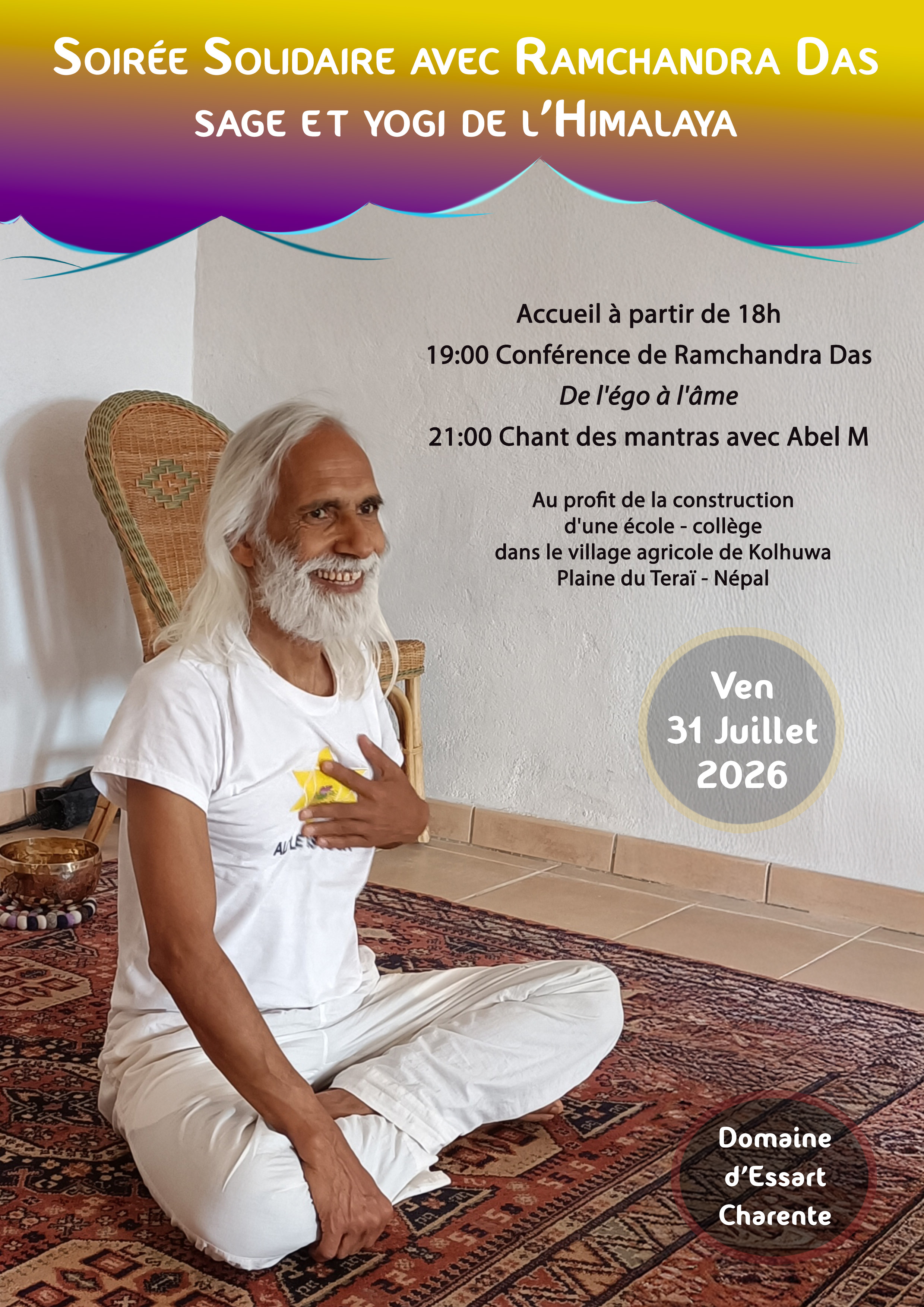 Rencontre solidaire avec Ramchandra Das, sage et yogi de l'Himalaya
