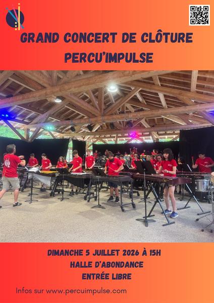 Affiche grand concert de clôture Percu'Impulse
