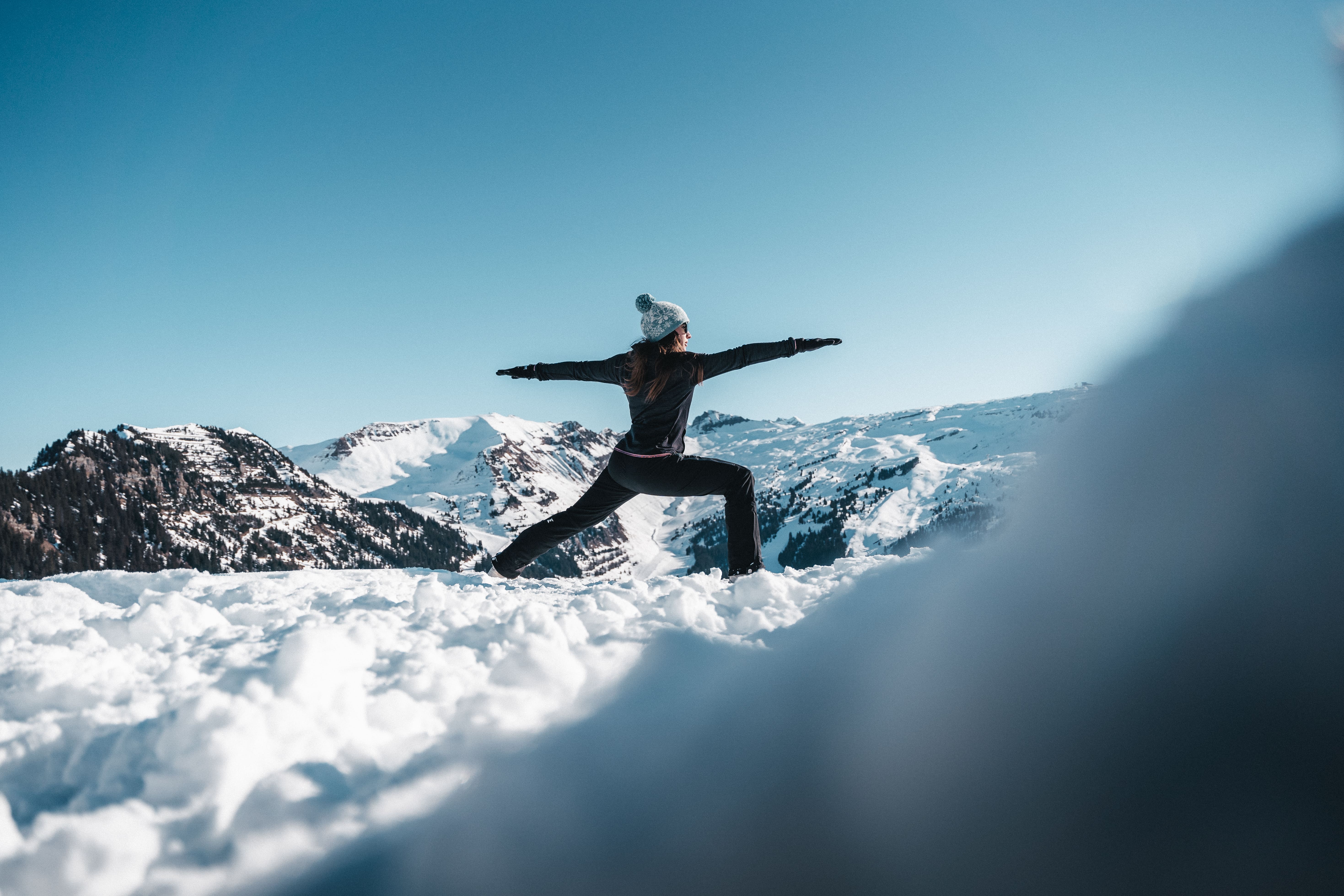 Parcours de yoga en hiver