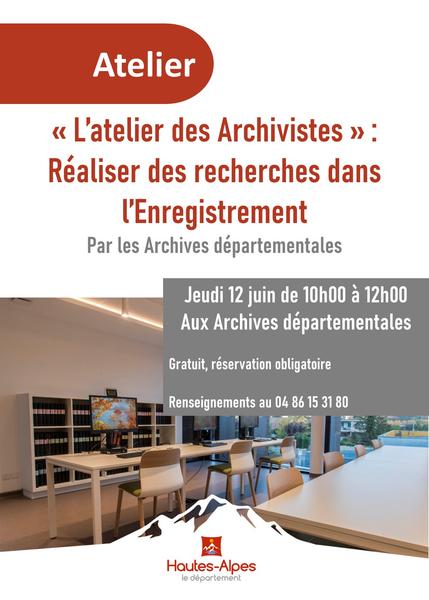 - © Archivesdepartementales05 affiche atelier - © Archivesdepartementales05