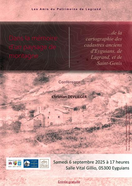 - © Les Amis du Patrimoine de Lagrand Conférence 'Dans la mémoire d'un paysage de montagne'_Garde-Colombe - © Les Amis du Patrimoine de Lagrand