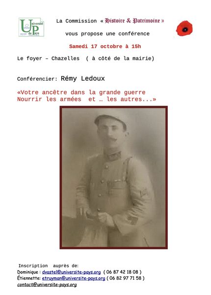 Votre ancêtre dans la Grande Guerre, nourrir les armées et les autres...