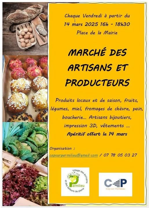 Marché des artisans et producteurs de Parmilieu et alentours