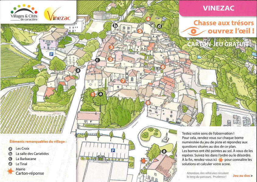 Carton de jeu Chasse au Trésor Vinezac