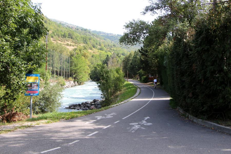 Départ de la piste cyclablee