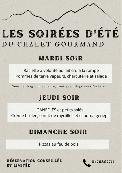 Les soirées d'été du Chalet Gourmand