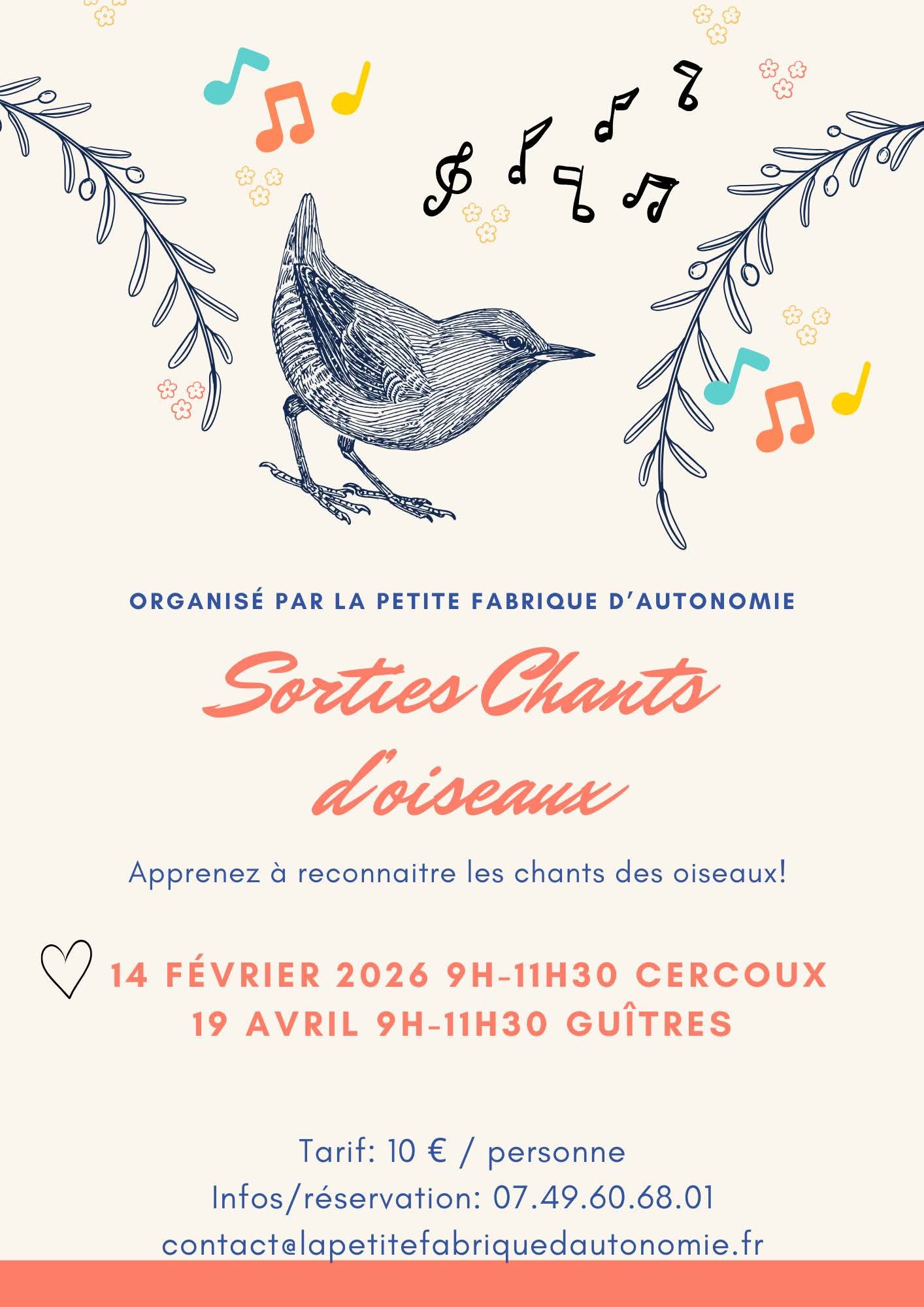 Sorties découverte des chants d'oiseaux