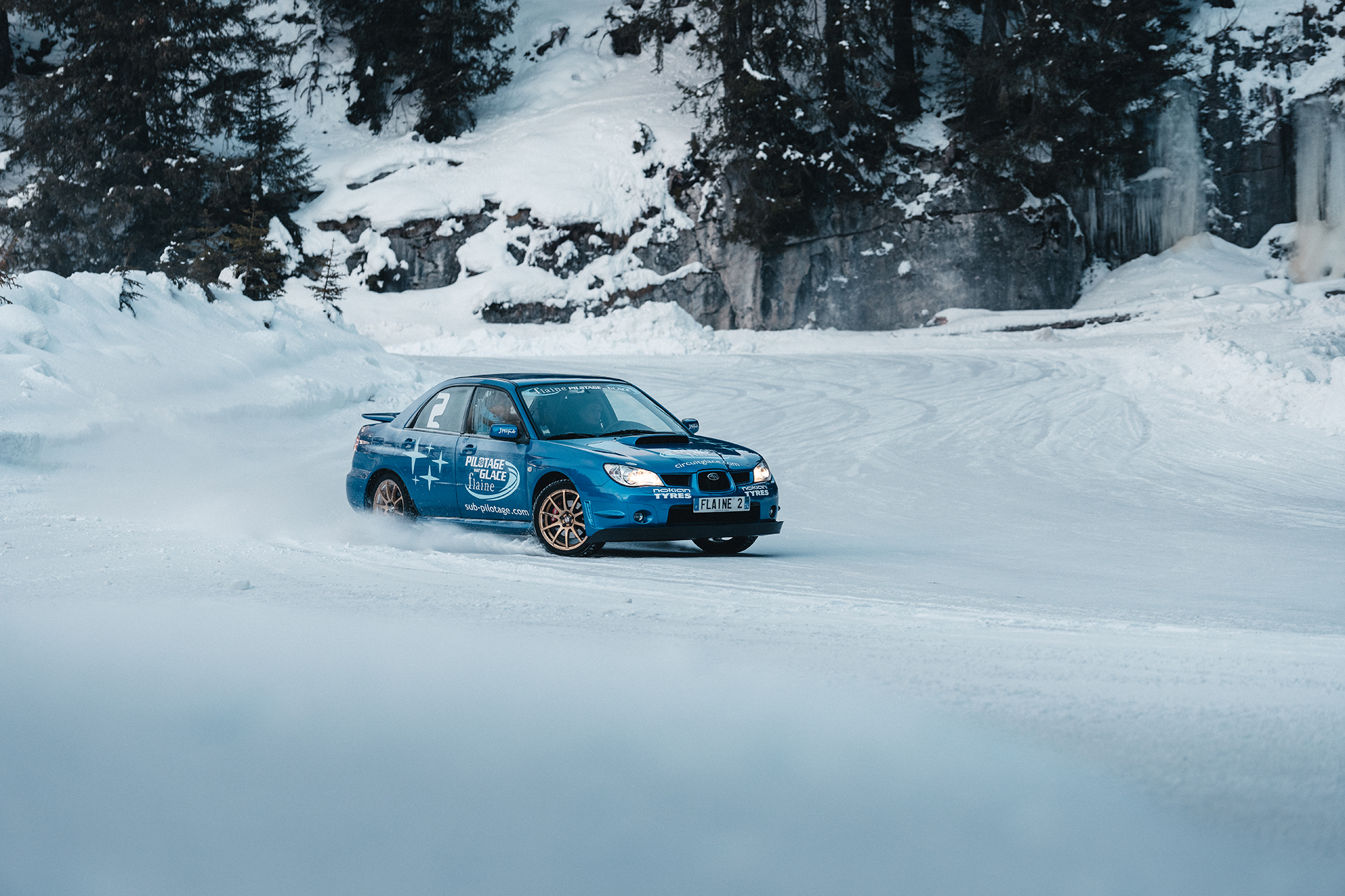 Car during an ice-driving experience