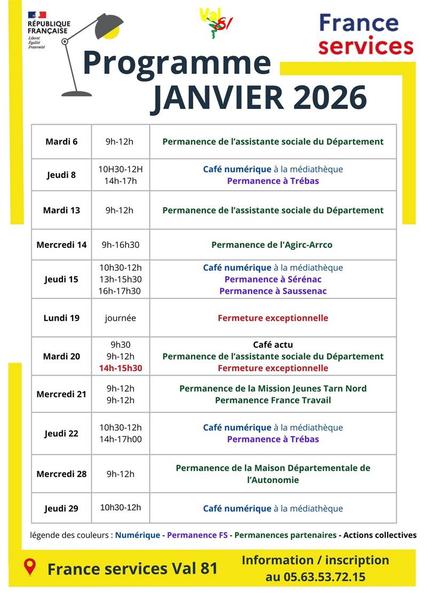 Permanence à Trébas - France Services Val81