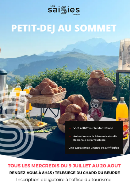 Petit-déjeuner au sommet été, face au Mont Blanc_Les Saisies