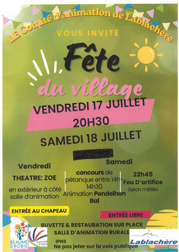 Fête du village et feu d'artifice