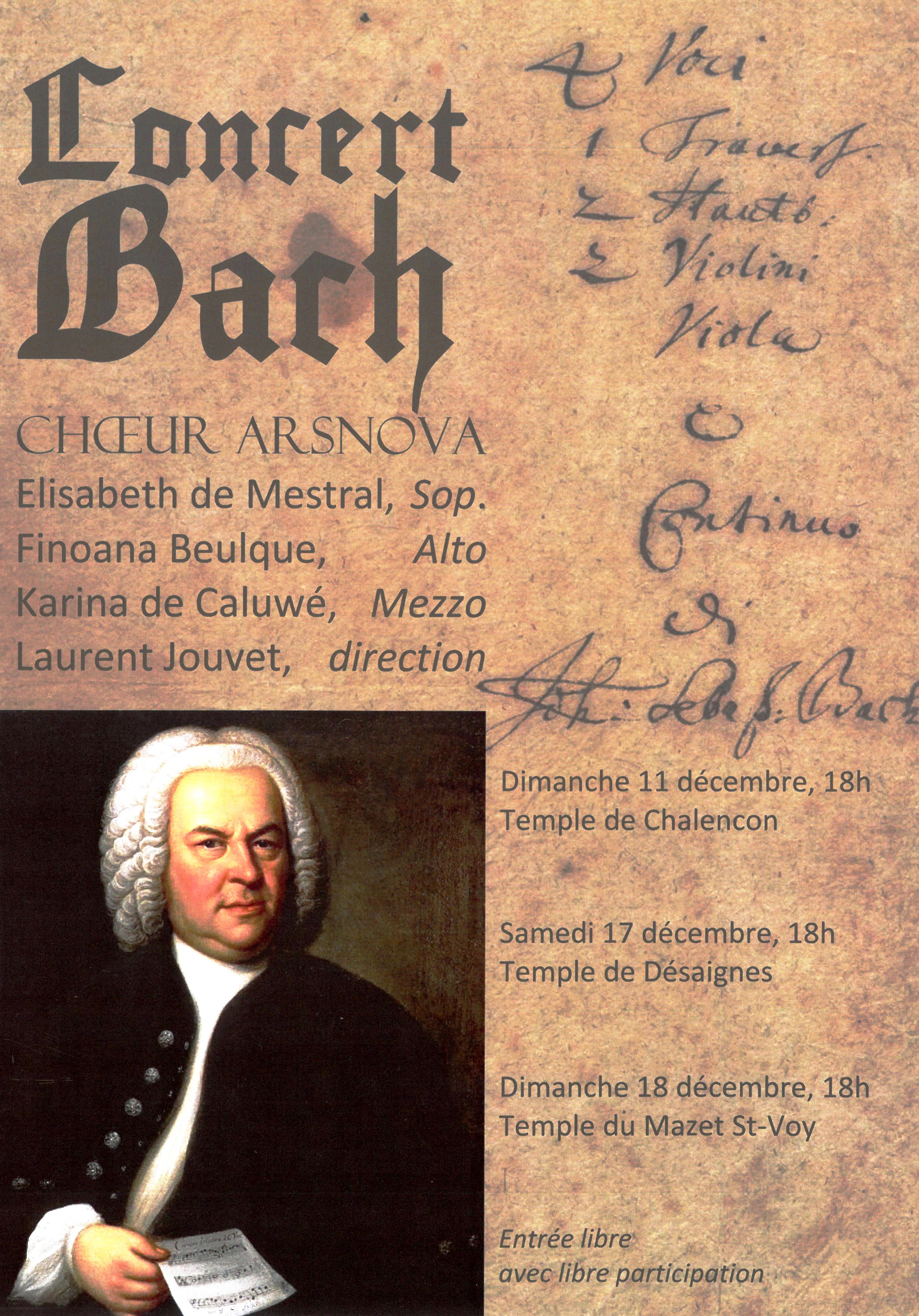 Rendez-vous futés ! : Concert du chœur ArsNova autour d’œuvres de Jean-Sébastien Bach