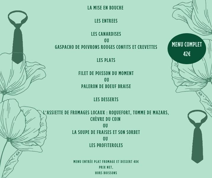 Repas fête des pères à l'Hôtel Restaurant du Pont