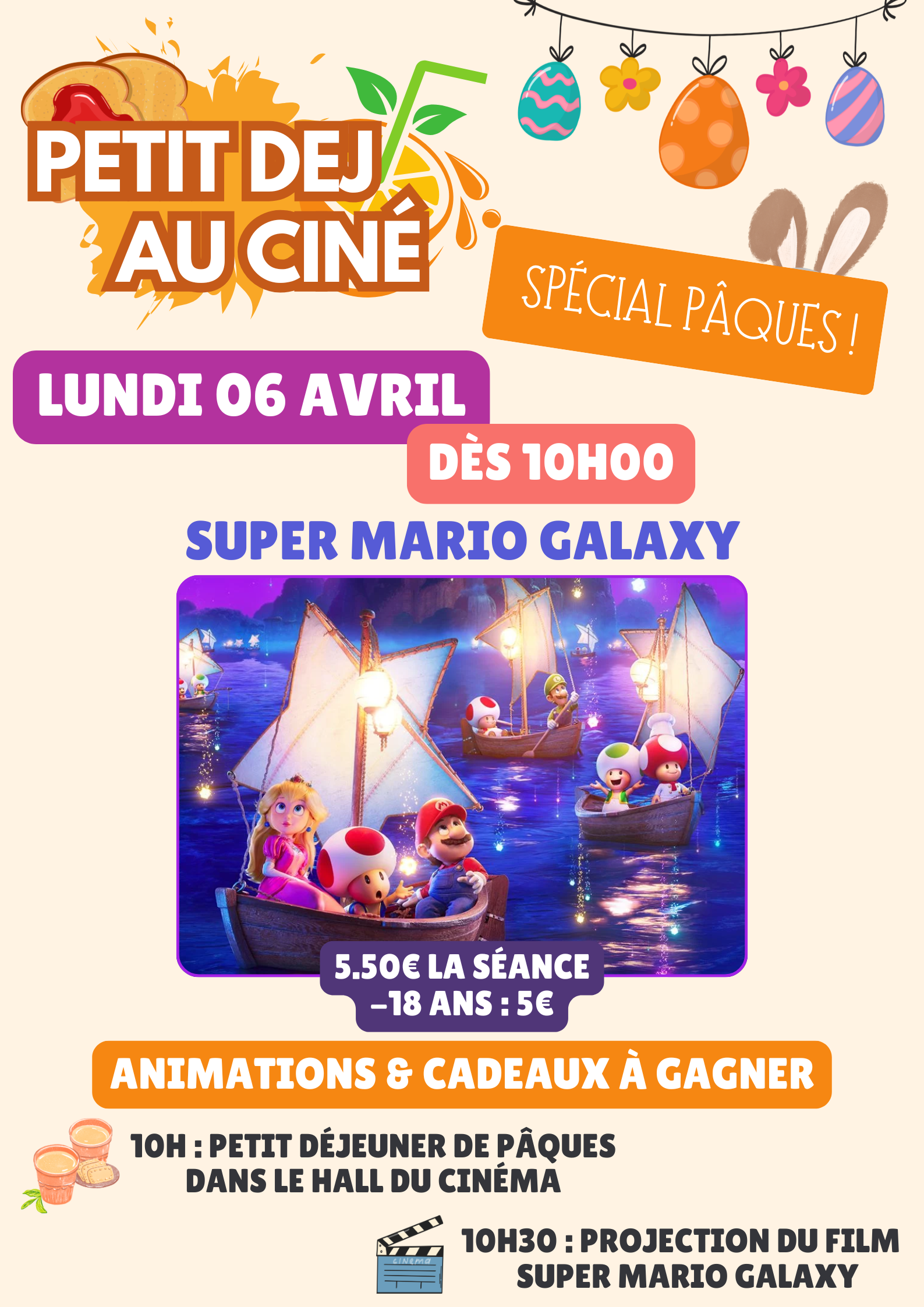 Petit déj au ciné – Spécial Pâques