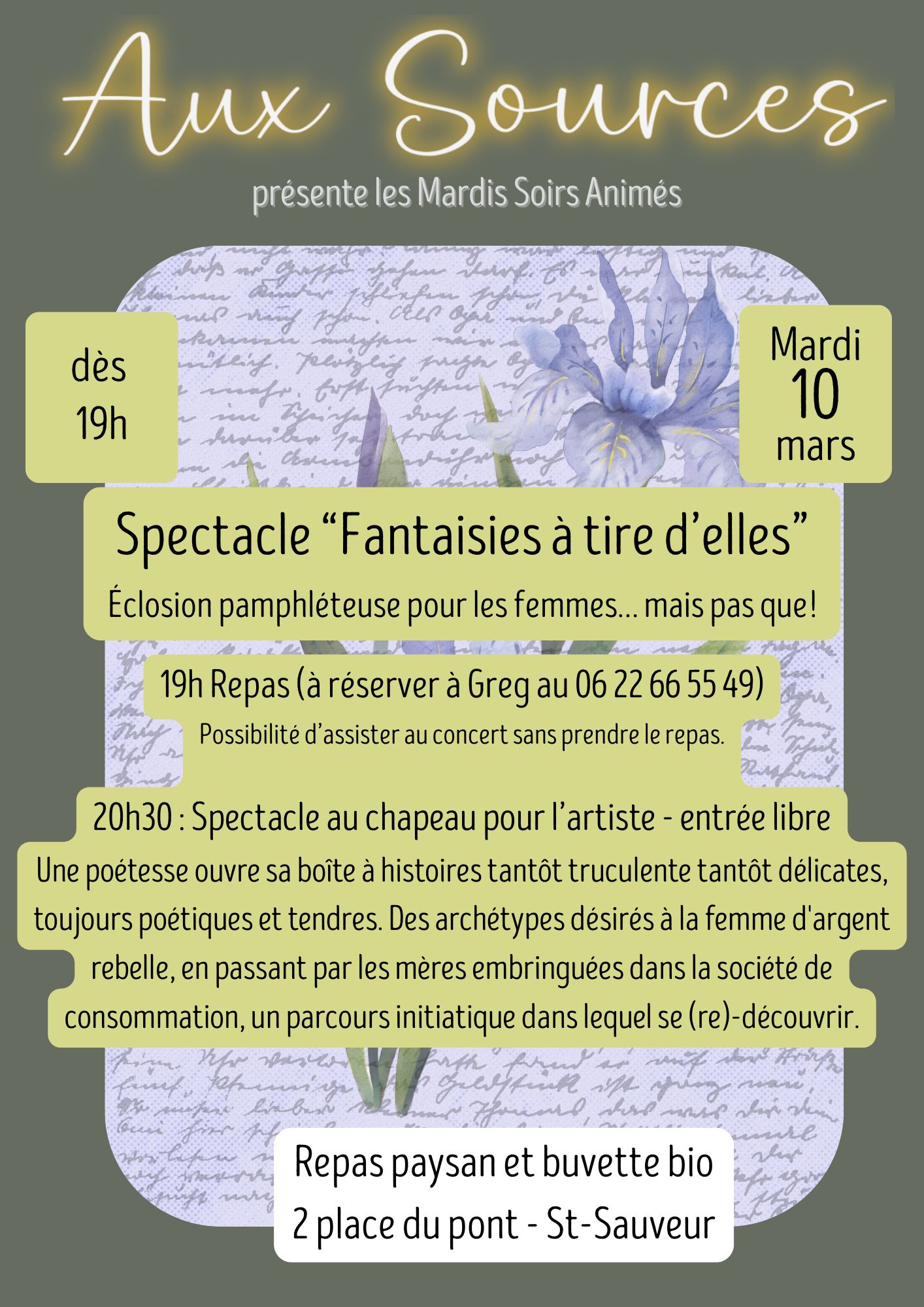Aux Sources : spectacle poétique