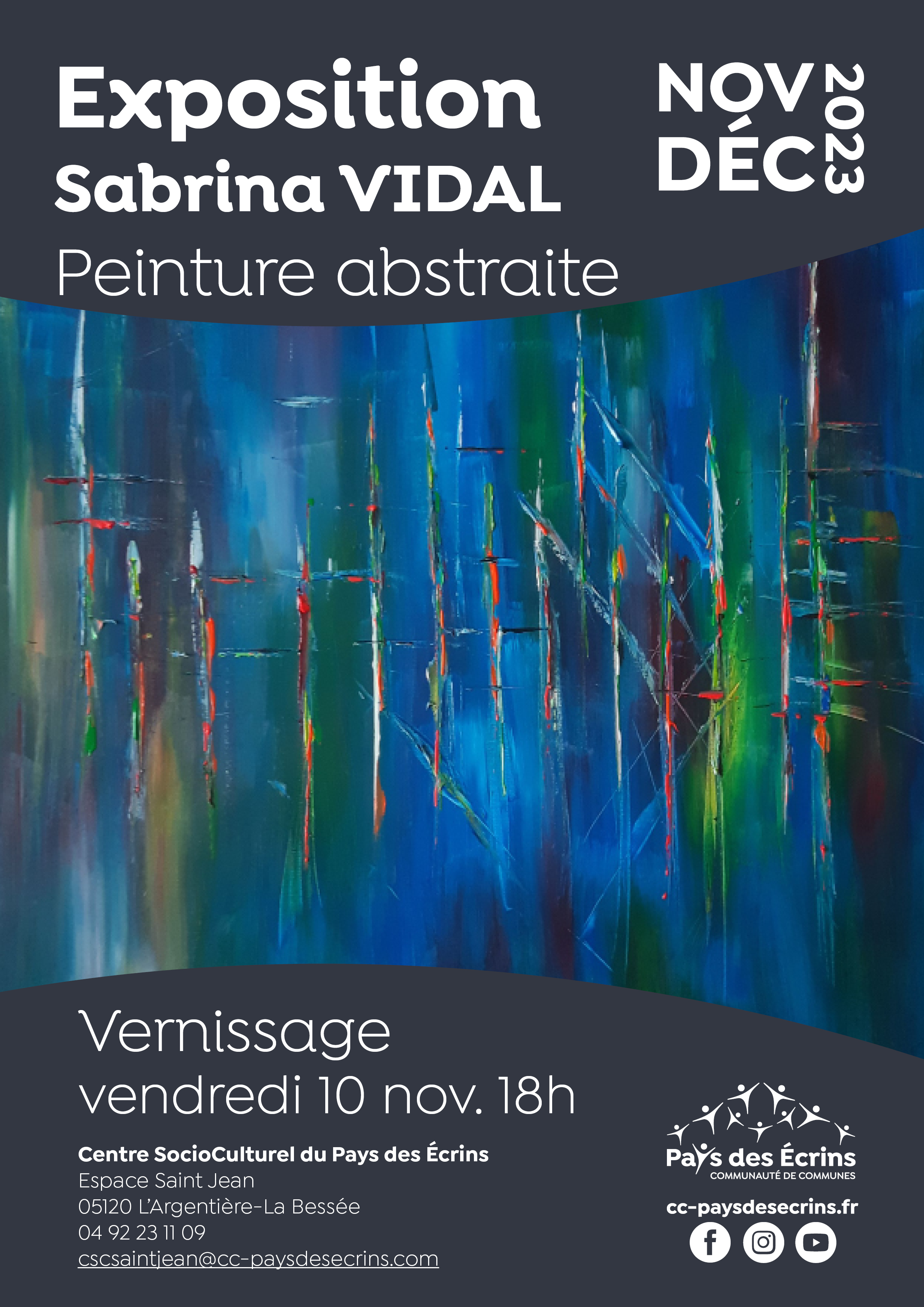 Exposition peinture abstraite de Sabrina Vidal Du 1/11/2023 au 10/11/2024