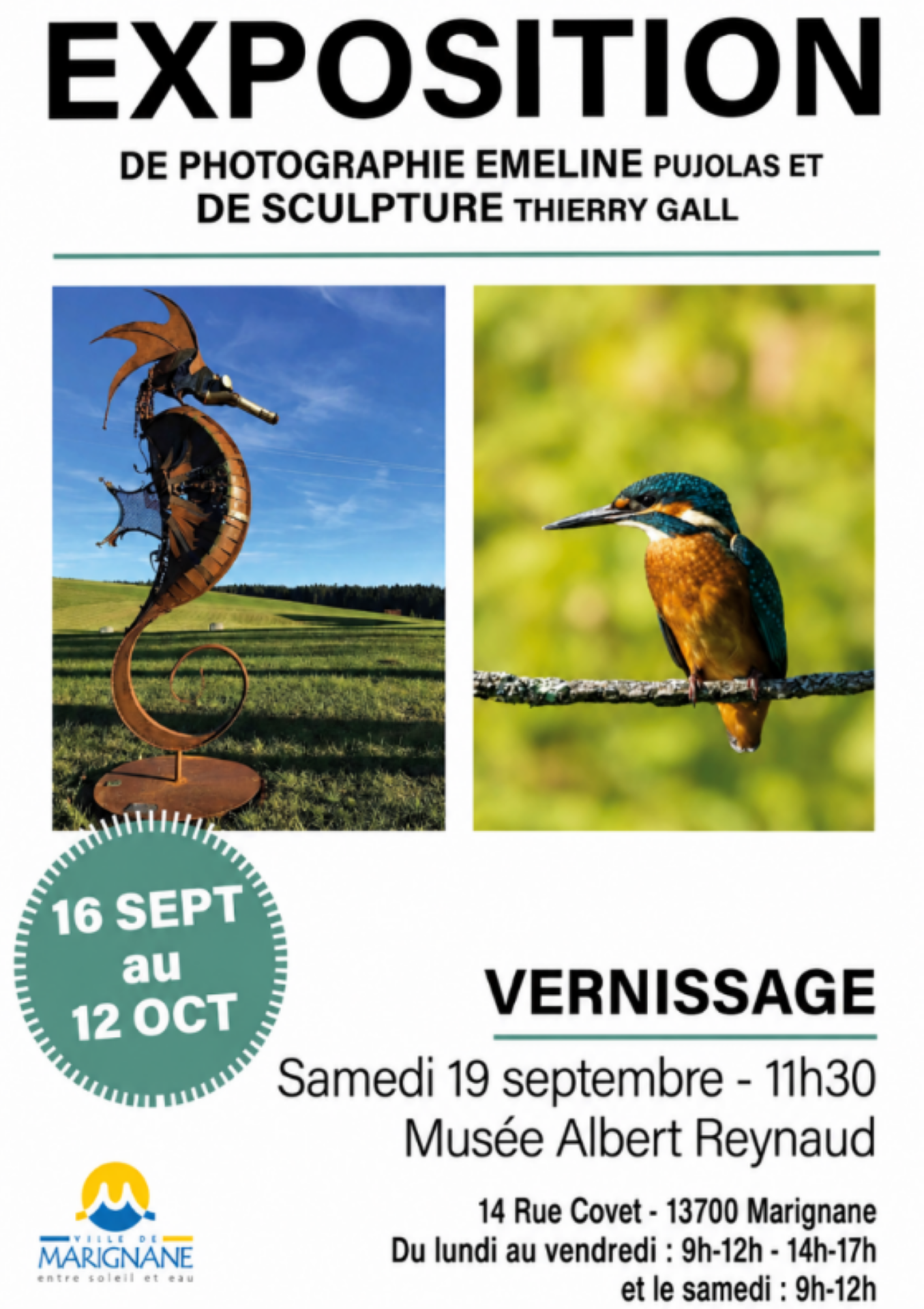 Exposition de photographies (Emeline Pujolas) et de sculptures-métal (Thierry Gall)