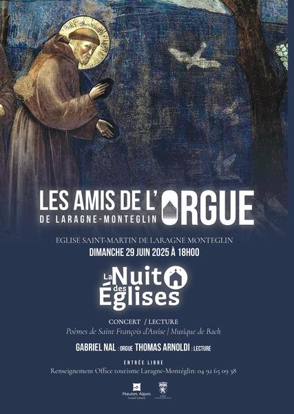 - © Les Amis de l'Orgue de Laragne La Nuit des Eglises : concert - lecture_Laragne-Montéglin - © Les Amis de l'Orgue de Laragne