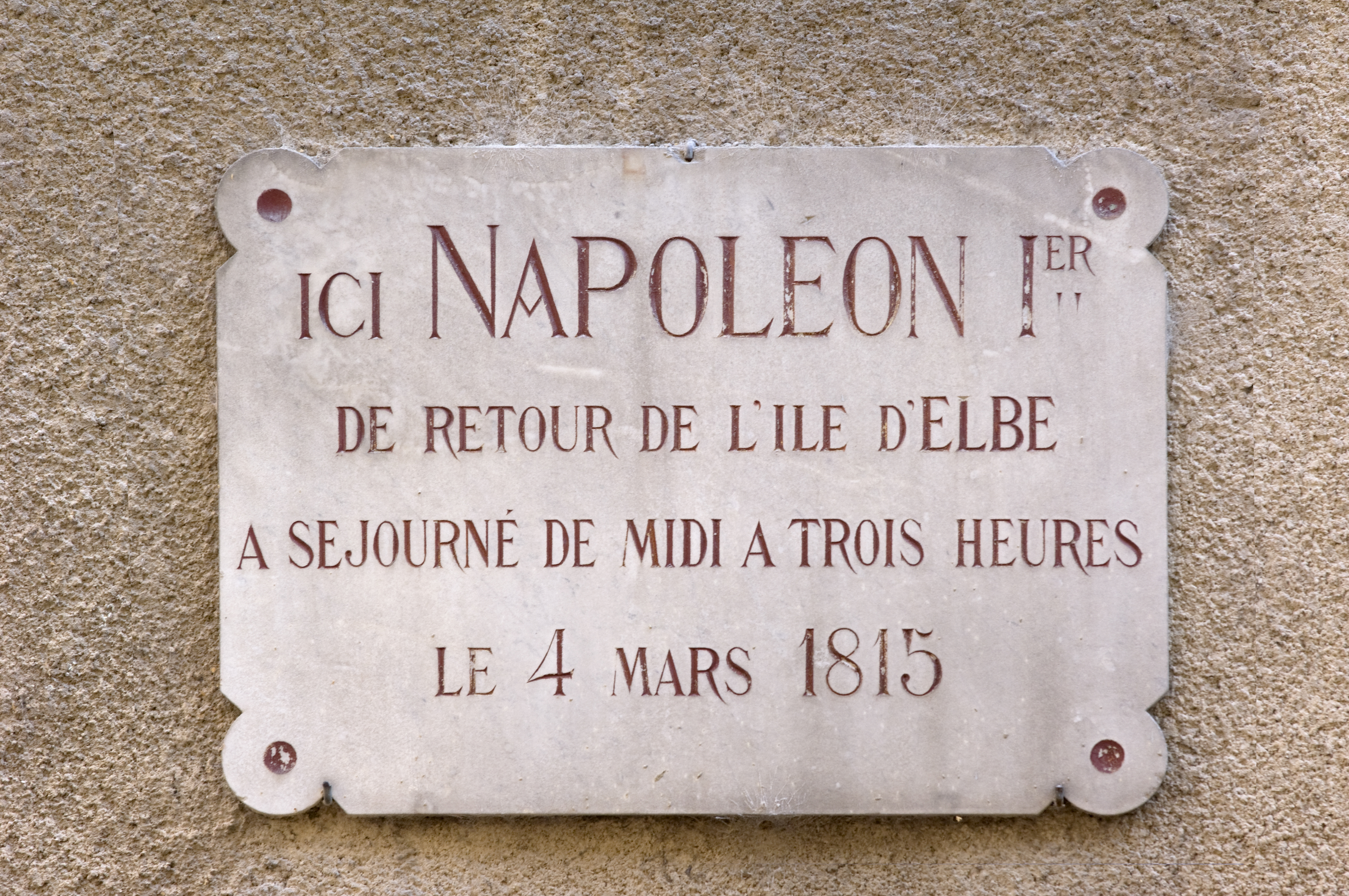 Plaque Napoléon à Digne les Bains