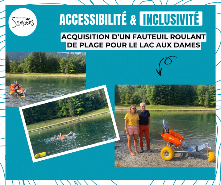 Prêt de fauteuil roulant de plage (Tiralo) au Lac aux Dames pour les personnes à mobilité réduite_Samoëns