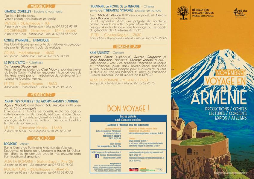 Programme Voyage en Arménie