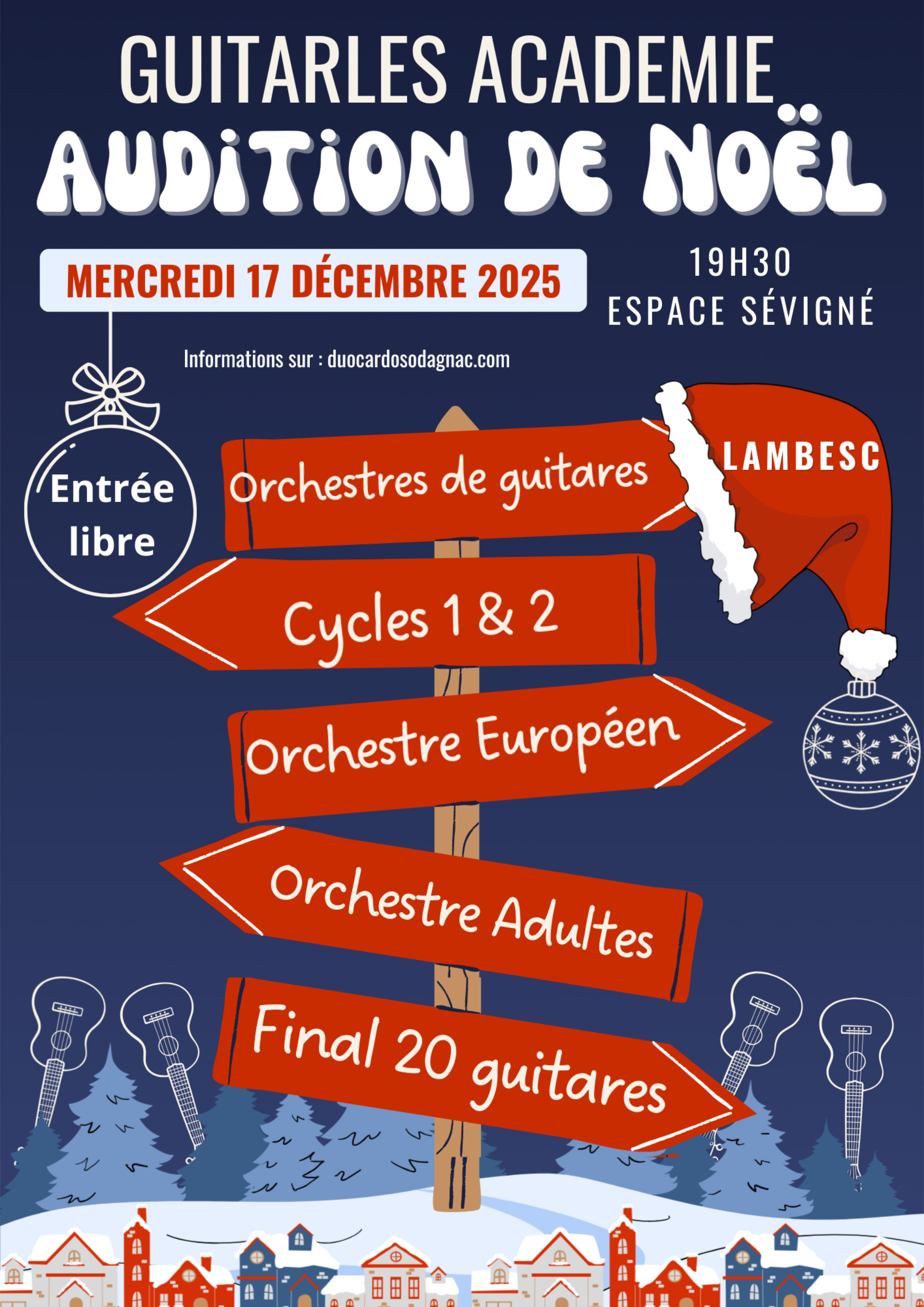 Audition de Noël de Guitarles Académie