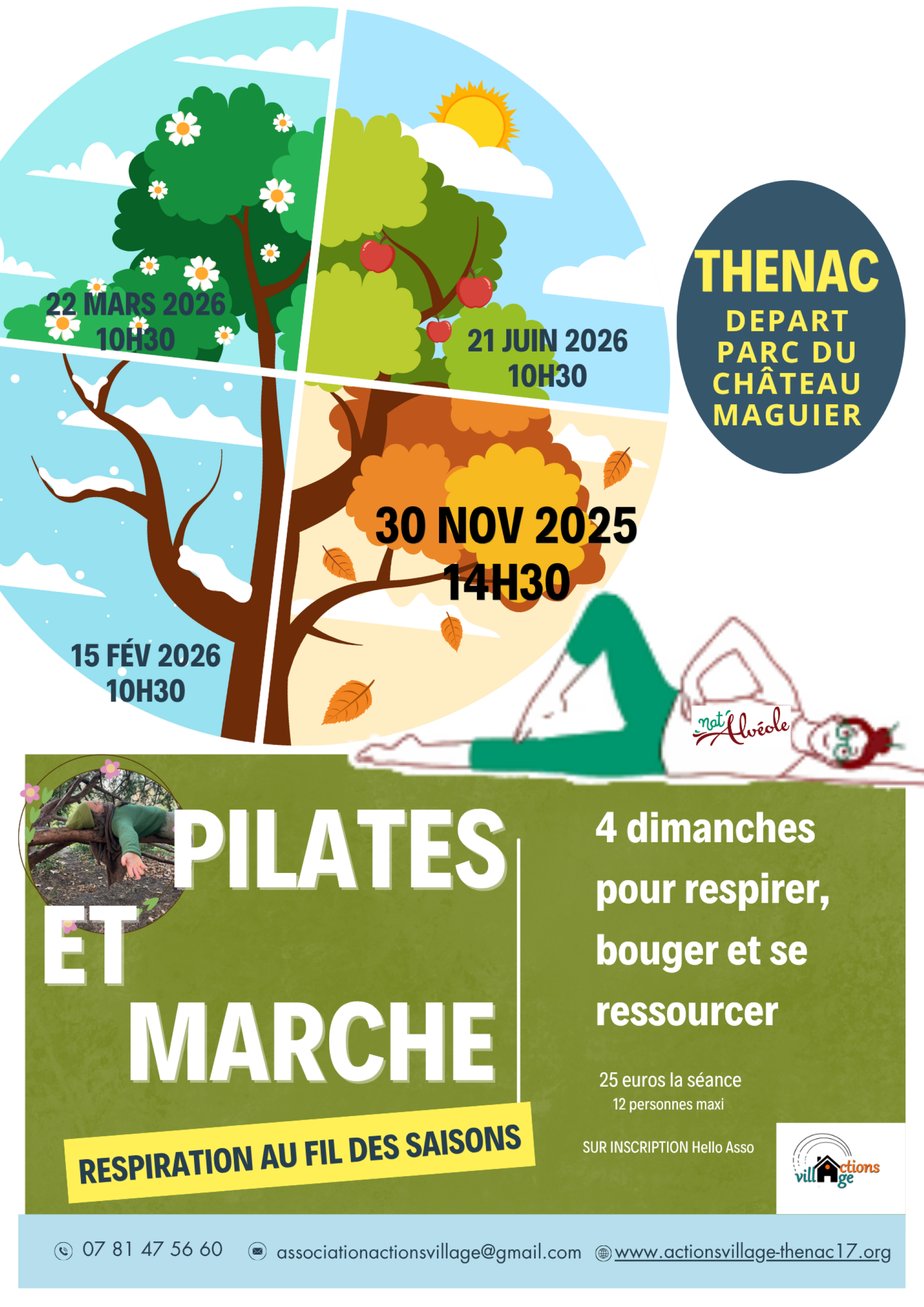 Pilates et marche au fil des saisons