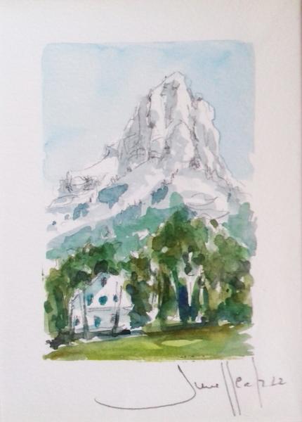 Dent de Pleuven aquarelle Dent de Pleuven aquarelle