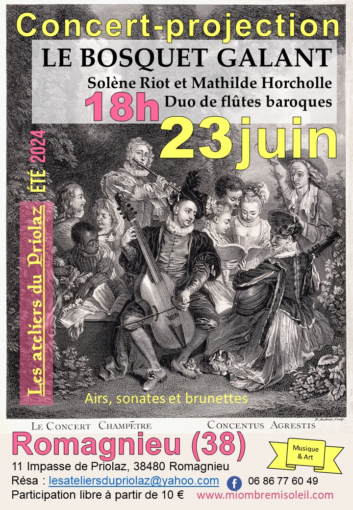 Concert projection "Le Bosquet Galant", duo de flûtes baroques
