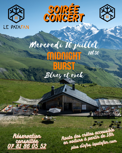 Concert au Patafan : Midnight burst - blues and rock_Les Saisies