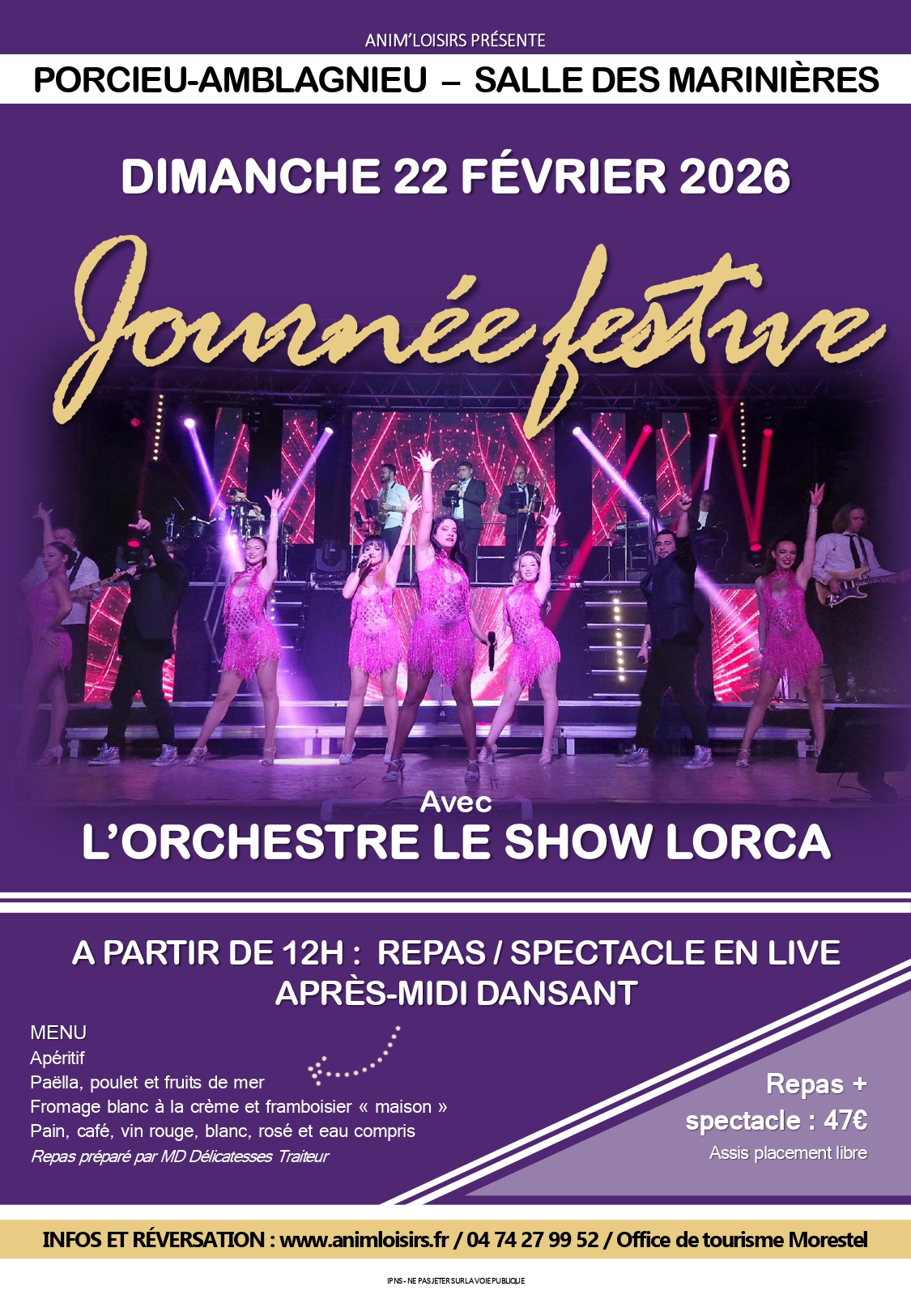 Journée festive : repas spectacle avec orchestre