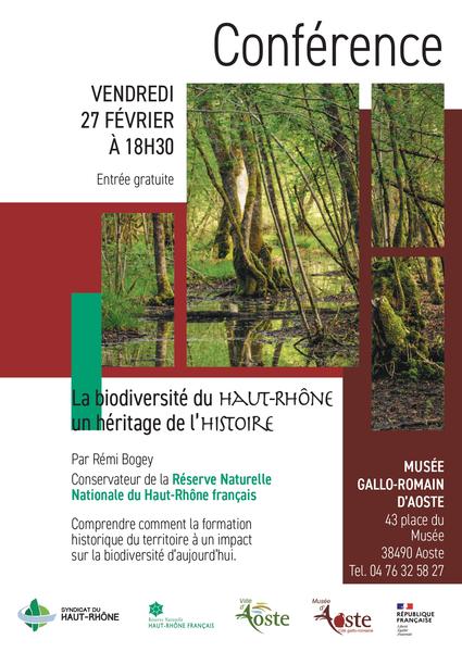 Conférence : La biodiversité du Haut-Rhône, un héritage de l’histoire