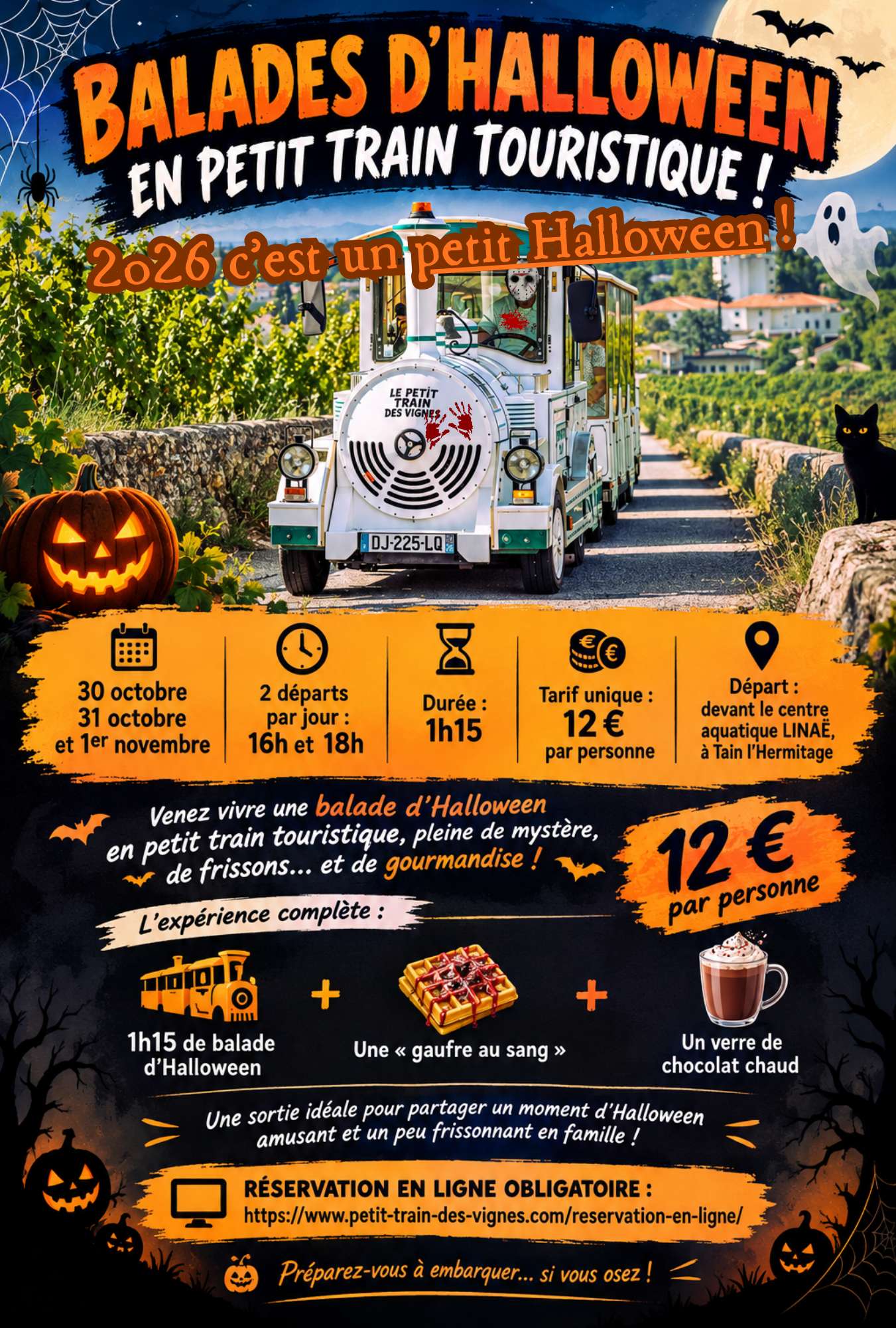 Petit train d'Halloween dans les vignes de l'Hermitage_Tain-l'Hermitage