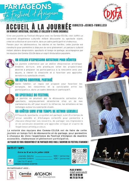 Festival d&rsquo;Avignon – accueil à la journée jeunes & adultes - Avignon