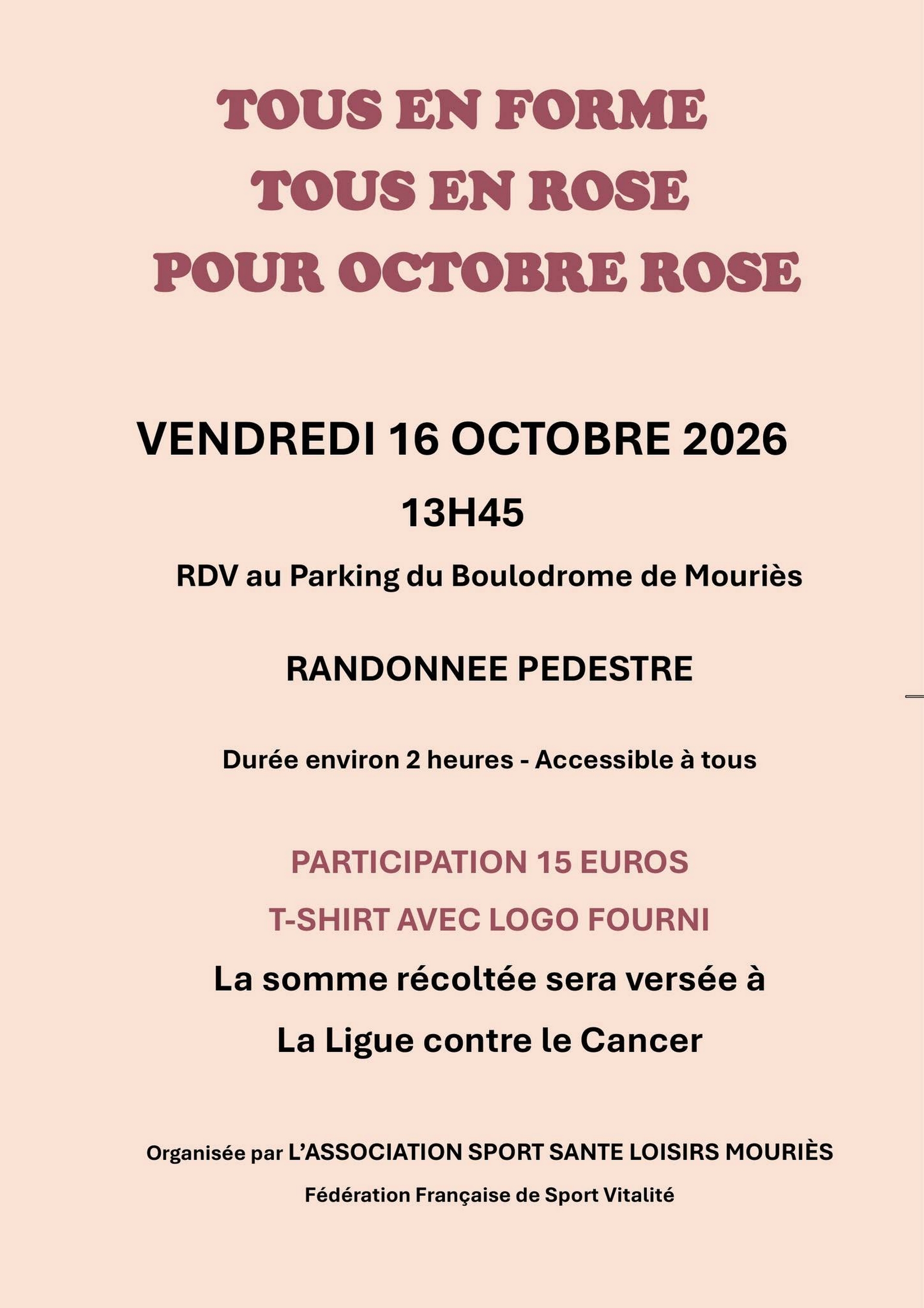 Randonnée Octobre rose à Mouriès