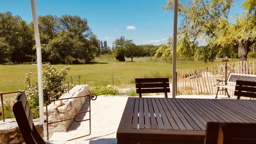 Terrasse - La Croix du Grès - Gîte Le Mas du Marin - Valaurie