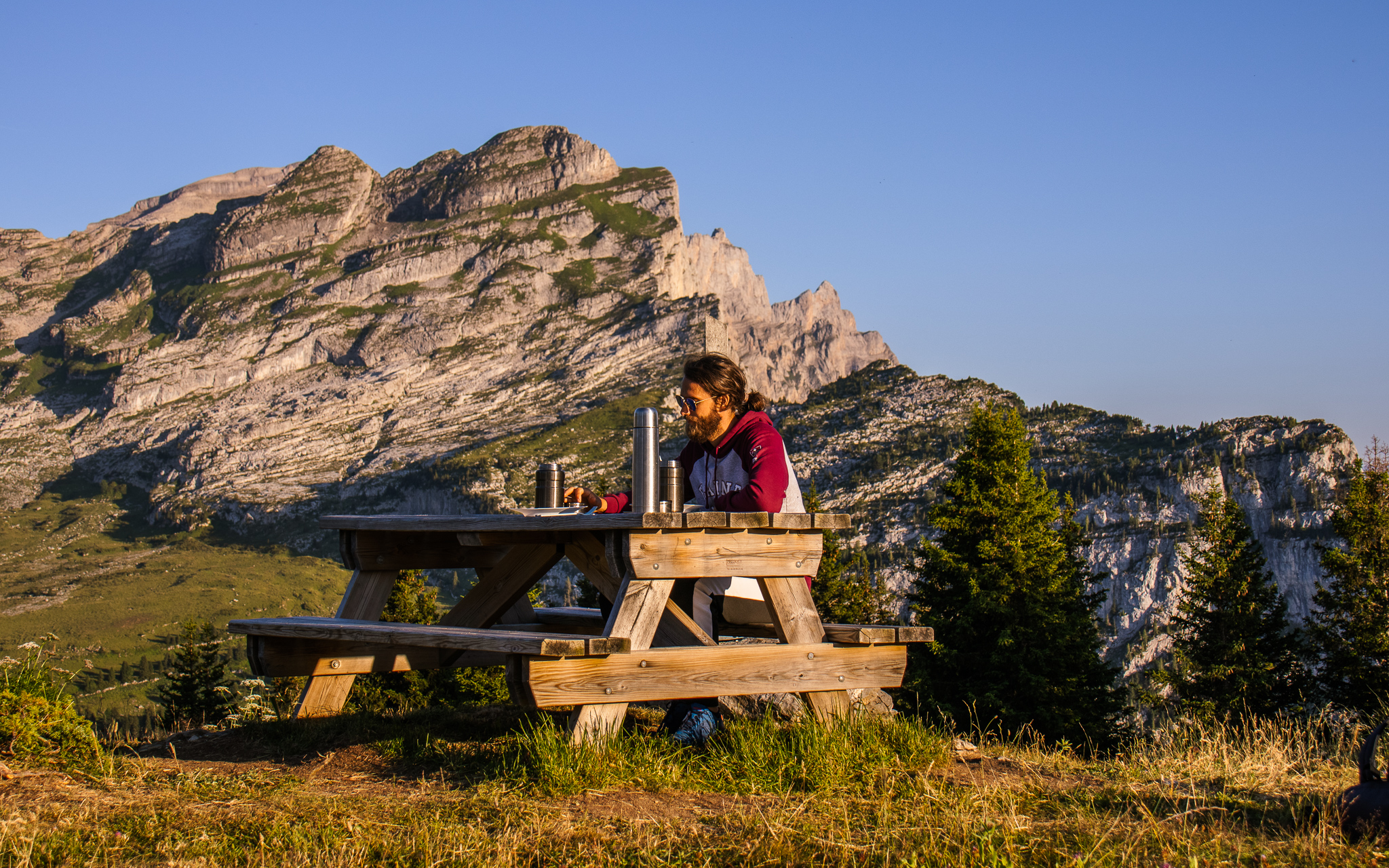 Arbaron picnic table overlooking the Aujon