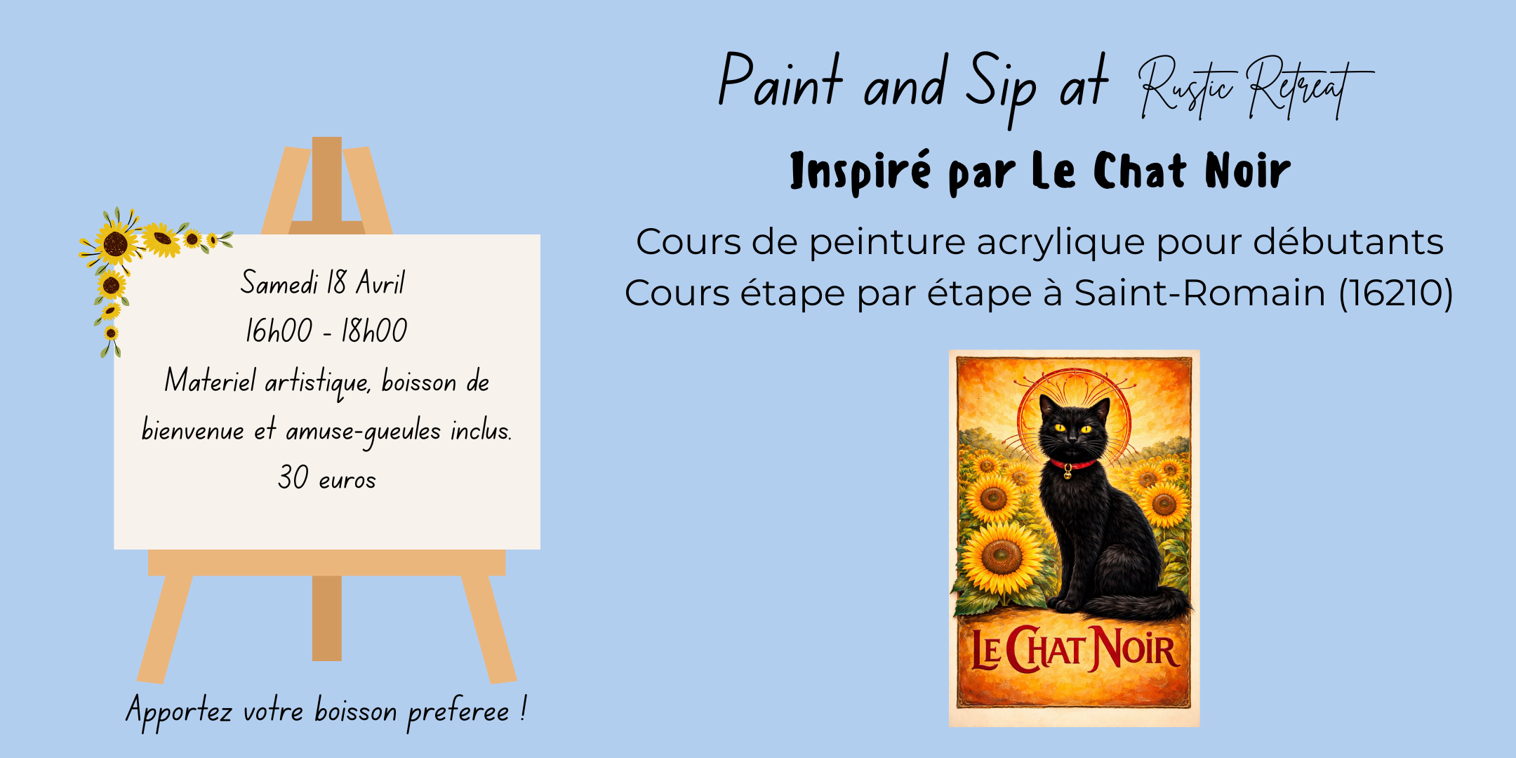 Paint and Sip - Inspiré par Le Chat Noir